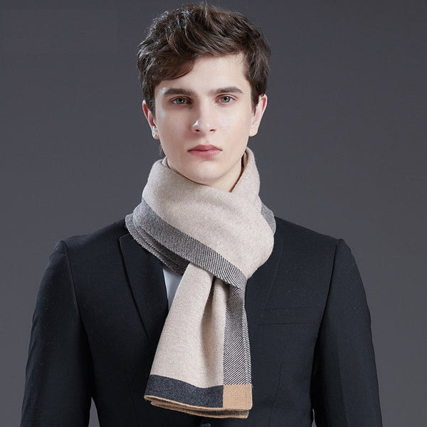 Modern Wool Scarf for Men, Modern Casual Scarf Men, Men's Winter Scarf, Formal Men Scarf Styles, Men's Wool Scarf Winter, Business Wool Scarf for Gentleman-Grace Painting Crafts