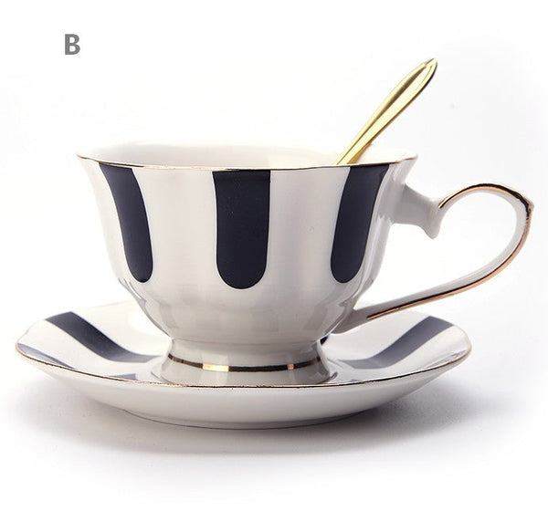 Unique Porcelain Cup and Saucer, Creative Ceramic Coffee Cups, Beautiful British Tea Cups, Creative Porcelain Tea Cup Set-Grace Painting Crafts