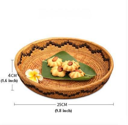 Indonesia Hand Woven Storage Basket, Natural Fiber Decorative Baskets, Small Rustic Food Basket-Grace Painting Crafts