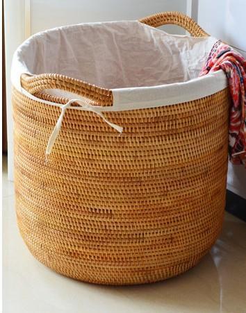 Extra Large Rattan Storage Baskets, Oversized Laundry Storage Baskets, Round Storage Baskets, Storage Baskets for Clothes, Storage Baskets for Bathroom-Grace Painting Crafts