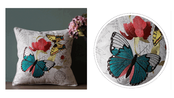 Decorative Throw Pillows, Butterfly Cotton and linen Pillow Cover, Sofa Decorative Pillows, Decorative Pillows for Couch-Grace Painting Crafts