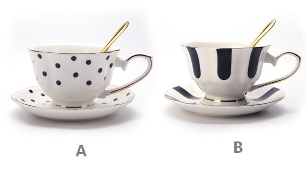 Elegant Ceramic Coffee Cups, Beautiful British Tea Cups, Unique Porcelain Cup and Saucer, Creative Bone China Porcelain Tea Cup Set-Grace Painting Crafts