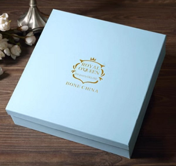 White Porcelain Tea Cup Saucer Set, 8 oz British Tea Cup and Saucer in Gift Box, Unique British Ceramic Coffee Cups for Traditional Afternoon Tea-Grace Painting Crafts