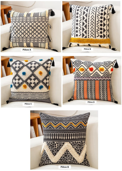 Decorative Throw Pillows for Couch, Geometric Modern Pillow Covers, Oriental Square Pillows for Bedroom, Bohemian Decorative Sofa Pillows-Grace Painting Crafts