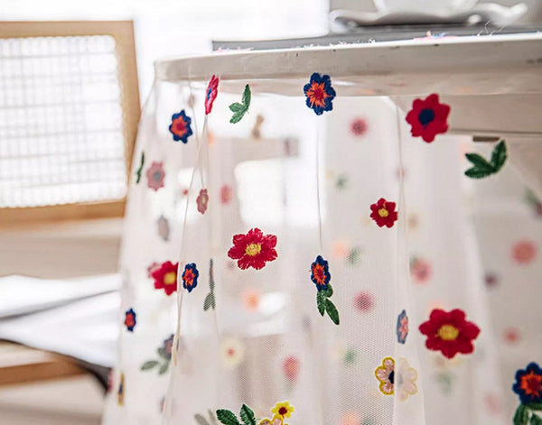 Extra Large Rectangular Tablecloth for Oval Table, Spring Flower Lace Tablecloths, Lace Embroidered Table Covers, Rectangular Table Covers for Coffee Table-Grace Painting Crafts