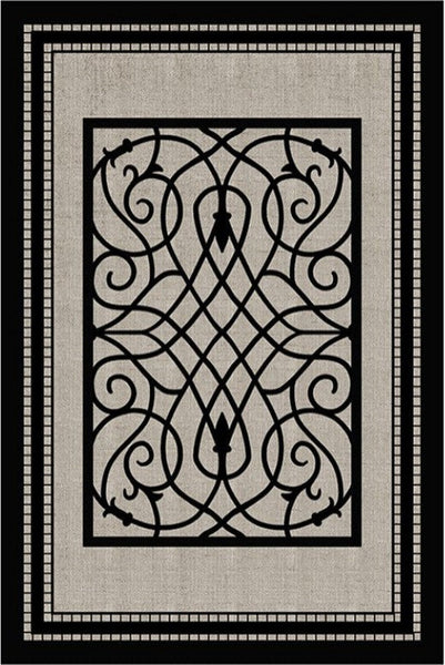 Dining Room Floor Rugs, Modern Area Rugs under Sofa, Modern Black Rugs for Living Room, Abstract Contemporary Rugs for Bedroom, Modern Carpets for Office-Grace Painting Crafts