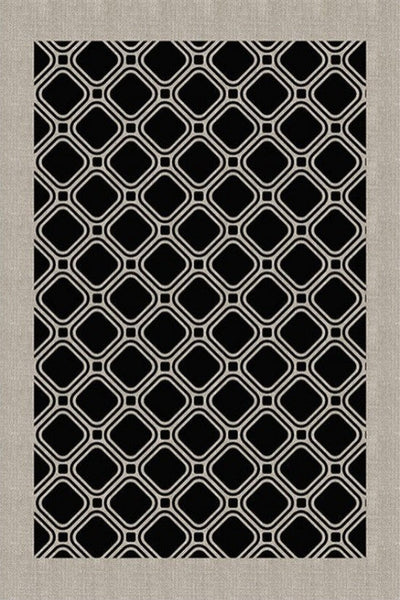 Elegant Modern Area Rugs under Sofa, Dining Room Floor Rugs, Mid Century Black Rugs for Living Room, Abstract Contemporary Rugs for Bedroom, Modern Carpets for Office-Grace Painting Crafts