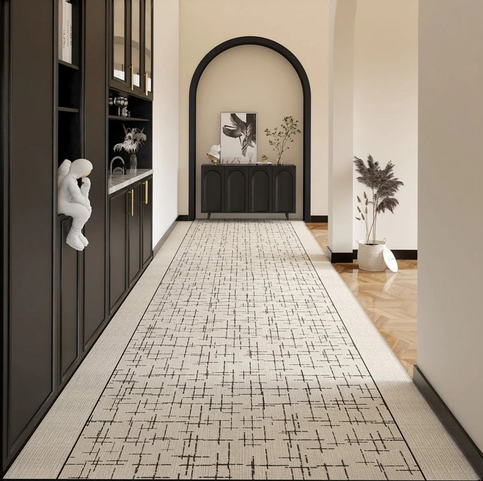 Contemporary Modern Long Hallway Runners, Easy Care Long Narrow Runner Rugs, Washable Entryway Runner Rug Ideas, Kitchen Runner Rugs, Entrance Hallway Runners-Grace Painting Crafts