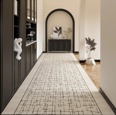 Contemporary Modern Long Hallway Runners, Easy Care Long Narrow Runner Rugs, Washable Entryway Runner Rug Ideas, Kitchen Runner Rugs, Entrance Hallway Runners-Grace Painting Crafts