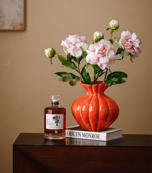 Handmade Water Holding Flower Vases, Modern Flower Vase Centerpiece on Table, Porcelain Flower Vases, Ceramic Bouquet Vases-Grace Painting Crafts