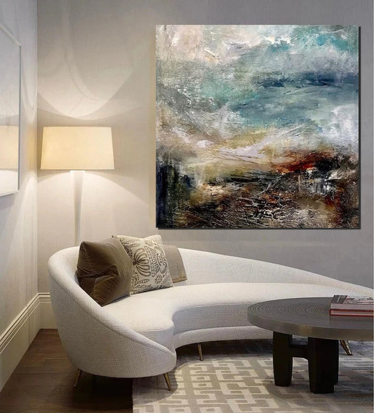 Modern Contemporary Abstract Artwork, Extra Large Wall Art Paintings, Acrylic Painting for Dining Room, Palette Knife Painting, Heavy Texutre Wall Art-Grace Painting Crafts