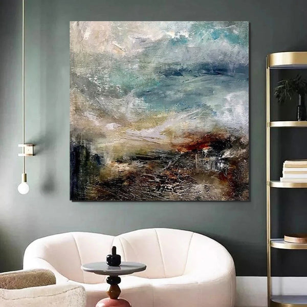 Modern Contemporary Abstract Artwork, Extra Large Wall Art Paintings, Acrylic Painting for Dining Room, Palette Knife Painting, Heavy Texutre Wall Art-Grace Painting Crafts