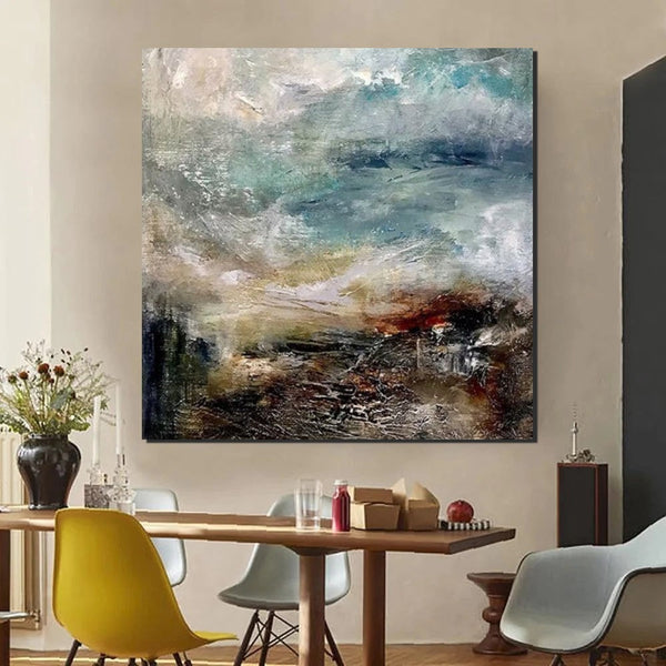 Modern Contemporary Abstract Artwork, Extra Large Wall Art Paintings, Acrylic Painting for Dining Room, Palette Knife Painting, Heavy Texutre Wall Art-Grace Painting Crafts