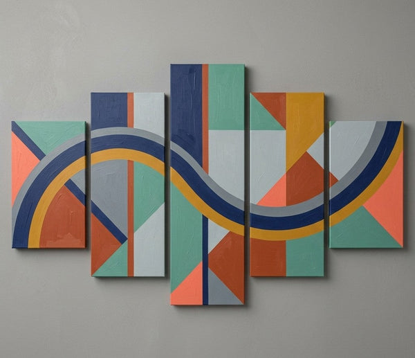 Modern Wall Art Paintings, Colorful Abstract Paintings, Hand Painted Acrylic Art, Geometric Canvas Art-Grace Painting Crafts
