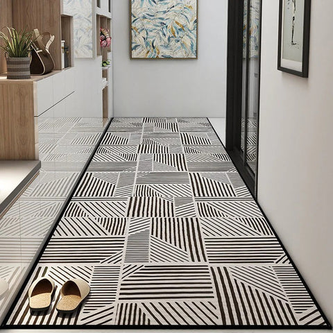 Geometric Modern Long Hallway Runners, Long Hallway Runners, Non Slip Entryway Runner Rug Ideas, Contepmorary Runner Rugs, Extra Long Narrow Runner Rugs-Grace Painting Crafts