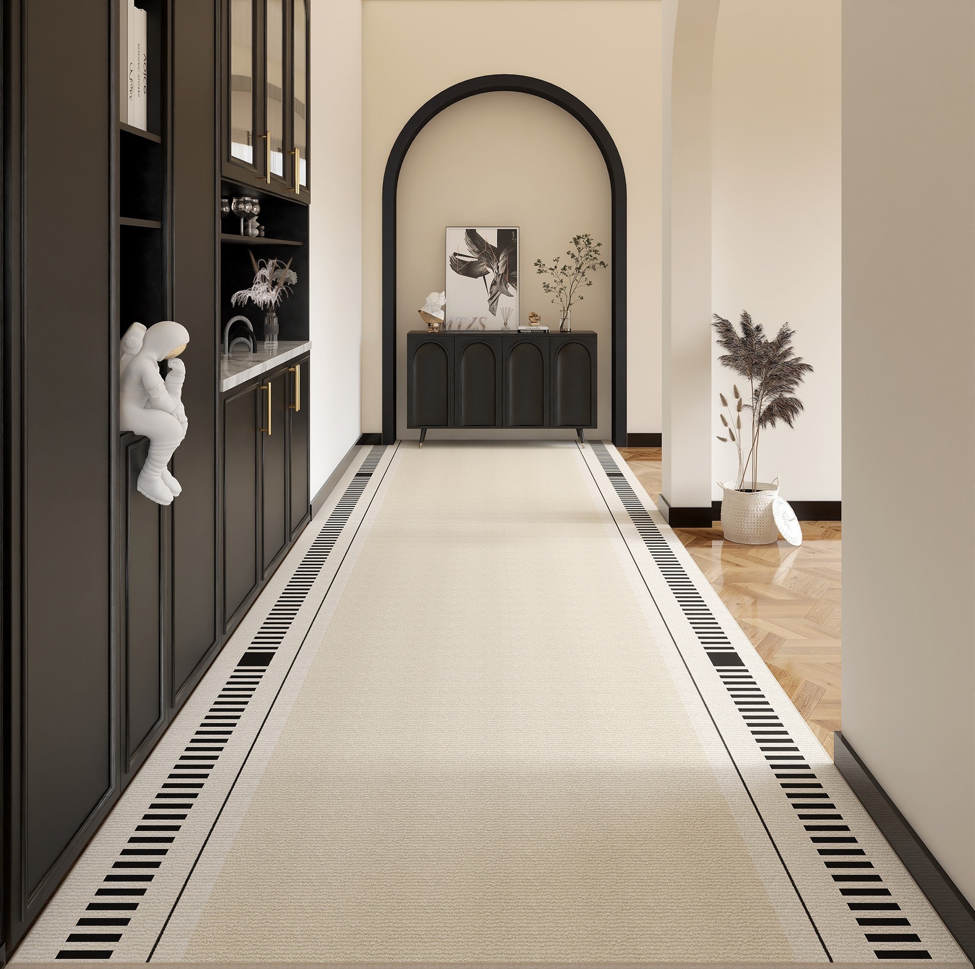20 Feet Kitchen Runner Rugs, Extra Long Narrow Runner Rugs, 25 Feet Contemporary Modern Long Hallway Runners, Washable Entryway Runner Rug Ideas-Grace Painting Crafts
