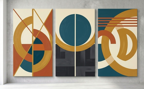 Modern Paintings for Living Room, Multi Panel Canvas Art, Large Group Paintings, Geometric Abstract Paintings