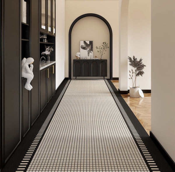 20 Feet Long Narrow Hallway Runners, 25 Feet Modern Long Hallway Runners, Abstract Entryway Runner Rugs, Entrance Hallway Runner Carpet-Grace Painting Crafts