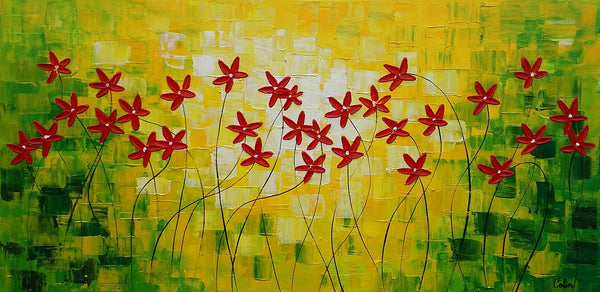 Flower Painting, Abstract Wall Art, Custom Canvas Art, Contemporary Artwork, Art on Canvas 269-Grace Painting Crafts