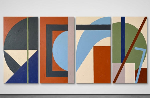 Multi Panel Wall Painting, Hand Painted Canvas Art, Modern Contemporary Paintings, Geometric Abstract Painting-Grace Painting Crafts