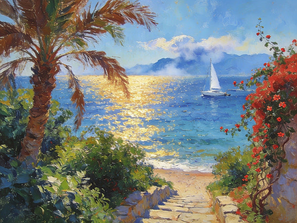 Florida's Coast in the Early Morning, Small Landscape Paintings, Small Oil Paintings on Canvas, Small Paintings on Canvas, Hand Painted Canvas Art, Original Oil Paintings-Grace Painting Crafts