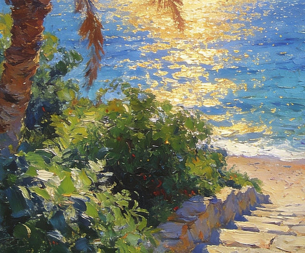 Florida's Coast in the Early Morning, Small Landscape Paintings, Small Oil Paintings on Canvas, Small Paintings on Canvas, Hand Painted Canvas Art, Original Oil Paintings-Grace Painting Crafts