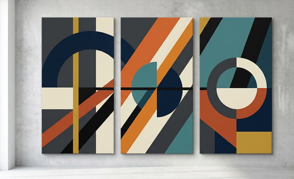 Hand Painted Canvas Art, Multi Panel Wall Painting, Modern Contemporary Paintings, Geometric Abstract Paintings-Grace Painting Crafts