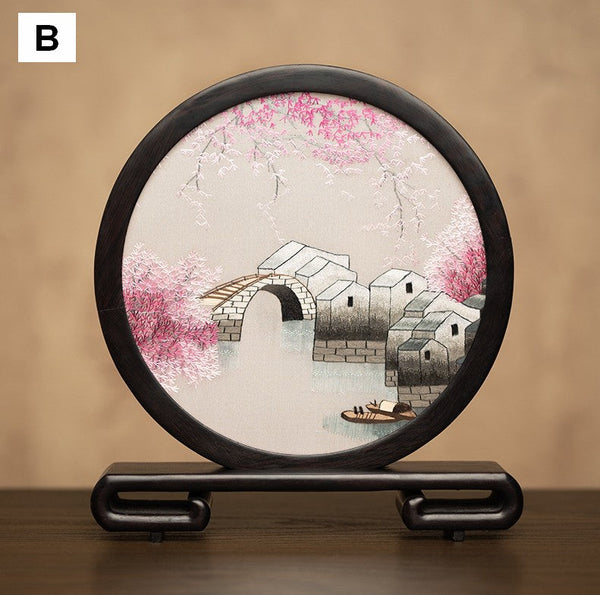 Traditional Chinese Suzhou Embroidery Ornament, Premium Souvenir, Exclusive Business Present Panda Embroidered Decor, Unique Birthday Gift-Grace Painting Crafts