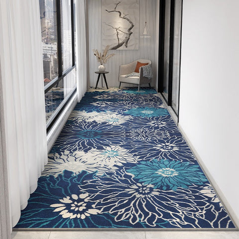 Entrance Hallway Runners, Long Narrow Blue Runner Rugs, Kitchen Runner Rugs, Modern Long Hallway Runners, Contemporary Entryway Runner Rug Ideas-Grace Painting Crafts