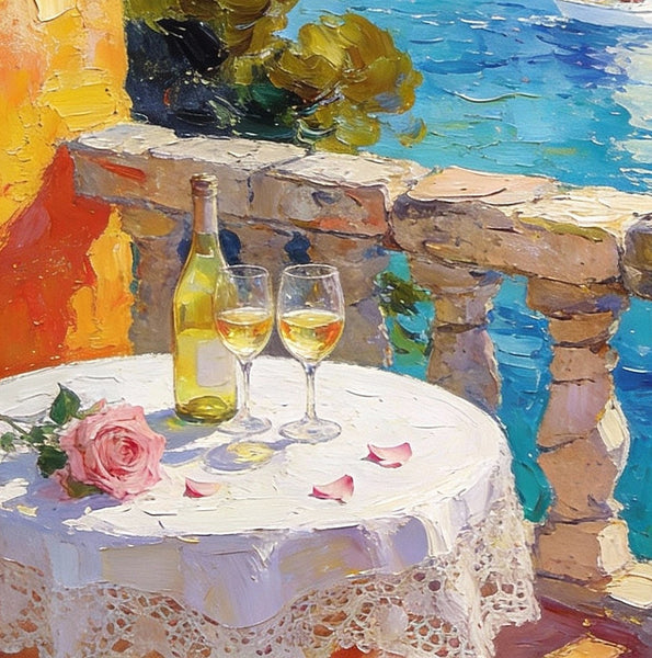 The Beauty of the Mediterranean Coast, Original Small Paintings on Canvas, Seashore Beach, Small Landscape Paintings, Palette Knife Impasto Paintings, Small Paintings on Canvas, Hand Painted Canvas Art-Grace Painting Crafts