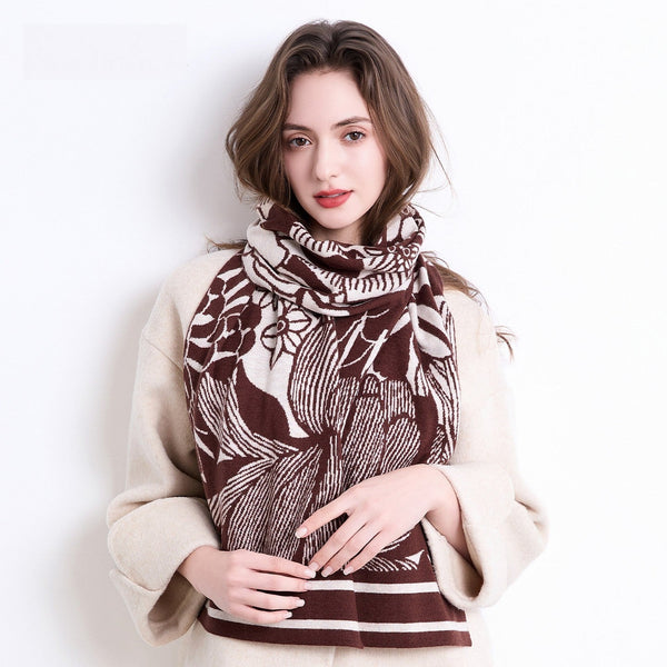 Casual Scarf for Women, Cold Weather Scarves, Soft Wool Scarf for Women, Modern Wool Scarf for Women-Grace Painting Crafts