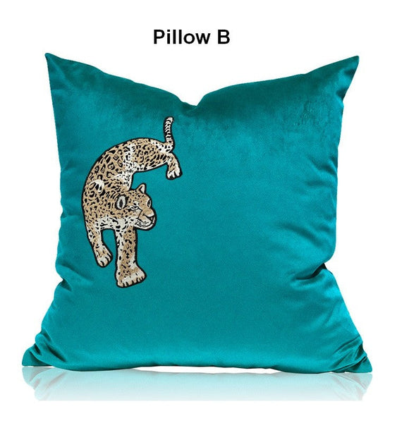 Decorative Pillows for Living Room, Modern Sofa Pillows, Cheetah Decorative Throw Pillows, Contemporary Throw Pillows-Grace Painting Crafts