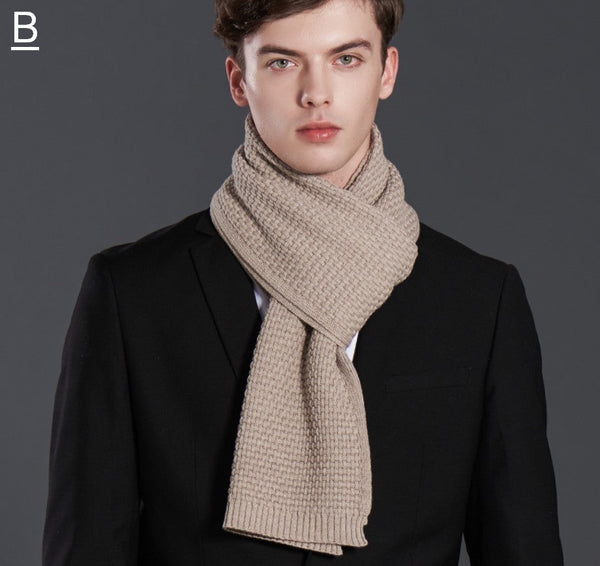 Simple Business Formal Men Scarf Styles, Red Thick Wool Scarf, Wool Scarf for Gentleman, Men's Winter Scarf, Casual Scarf Men, Men's Wool Scarf Winter, Fashion Scarf-Grace Painting Crafts