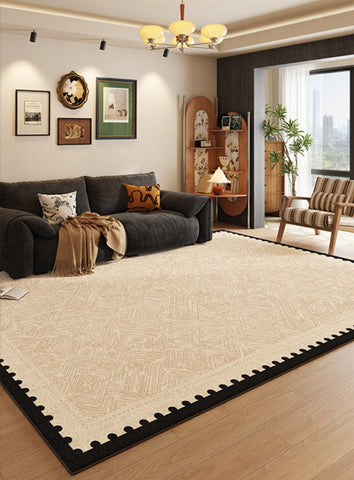 Modern Rugs for Dining Room, Mid Century Modern Rugs Next to Bed, Contemporary Rugs for Bedroom, Cream Modern Carpets for Living Room