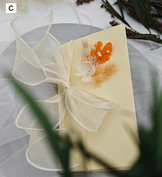 Original Handmade Anniversary Greeting Card, Creative Birthday Greeting Card, Beautiful Valentine's Day Greeting Card, Unique Wedding Greeting Card, Dried Flower Bowknot Greeting Cards-Grace Painting Crafts