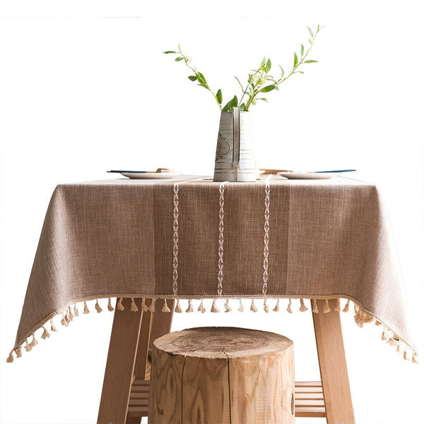 Rectangular Tablecloth for Oval Table, Kitchen Rectangular Table Covers, Modern Table Cloths for Dining Room, Farmhouse Cotton and Linen Tablecloths-Grace Painting Crafts