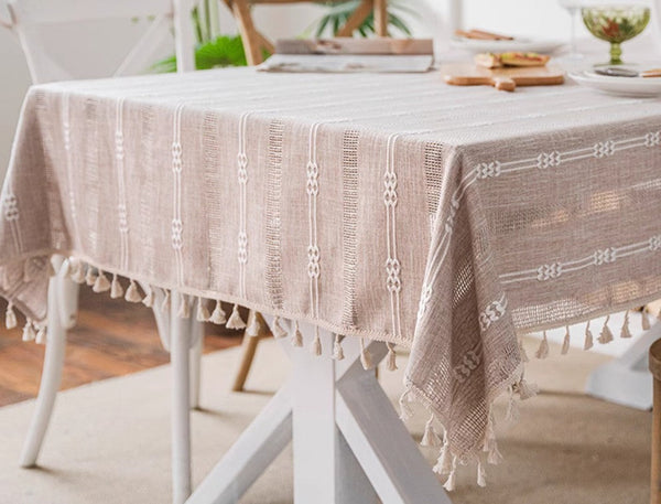 Large Modern Rectangular Table Cloth for Dining Room Table, Linen Square Tablecloth for Kitchen, Large Table Covers for Sale-Grace Painting Crafts