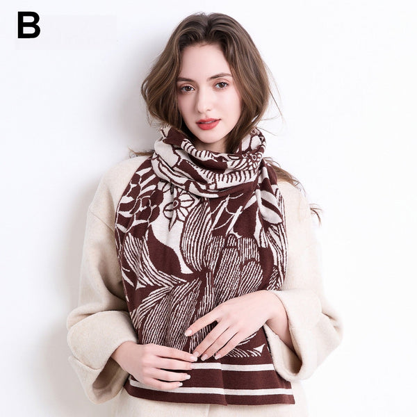 Modern Wool Scarf for Women, Casual Scarf for Women, Cold Weather Scarves, Soft Wool Scarf for Women-Grace Painting Crafts