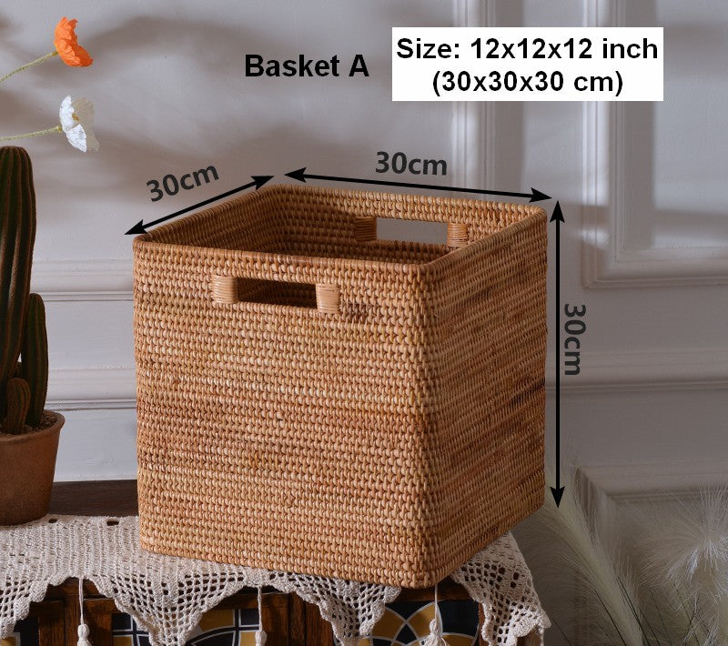 Storage Basket for Shelves, Large Rectangular Storage Basket, Storage Baskets for Kitchen, Woven Storage Basket for Living Room-Grace Painting Crafts