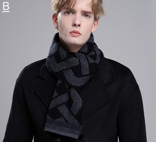Wool Scarf for Gentleman, Thick Wool Scarf, Men's Winter Scarf, Casual Scarf Men, Men's Wool Scarf Winter, Fashion Scarf, Business Formal Men Scarf Styles-Grace Painting Crafts