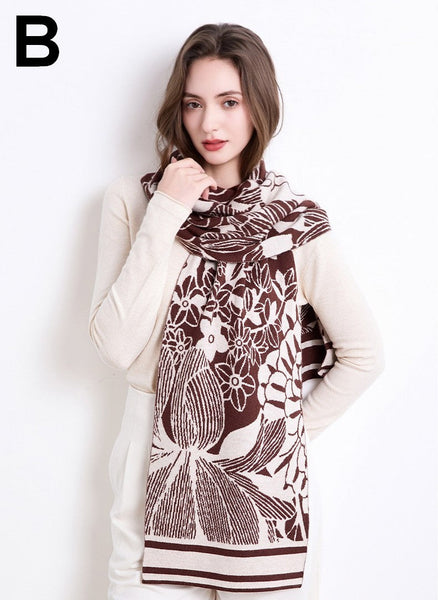 Casual Scarf for Women, Cold Weather Scarves, Soft Wool Scarf for Women, Modern Wool Scarf for Women-Grace Painting Crafts