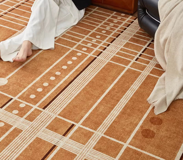 Large Contemporary Area Rugs for Dining Room, Modern Living Room Rug Ideas, Mid Century Modern Rugs for Bedroom-Grace Painting Crafts