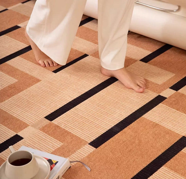 Mid Century Modern Rugs, Geometric Modern Rug Ideas for Living Room, Circular Modern Rugs for Bathroom, Modern Rugs for Bedroom, Round Rugs for Dining Room-Grace Painting Crafts