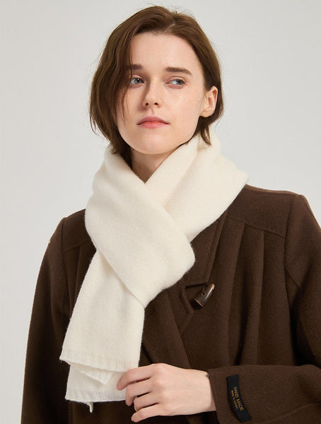 Modern Wool Scarf for Women, Cold Weather Scarves, Winter Cashmere Scarf, Casual Scarf for Women, Birthday Gift for Girl, White Soft Wool Scarf for Women-Grace Painting Crafts