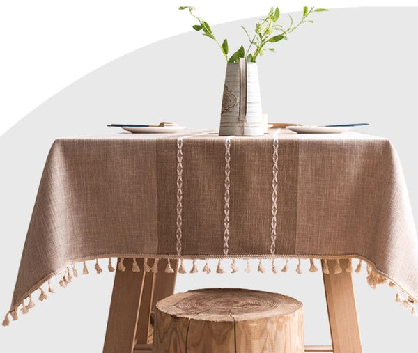 Rectangular Tablecloth for Oval Table, Kitchen Rectangular Table Covers, Modern Table Cloths for Dining Room, Farmhouse Cotton and Linen Tablecloths-Grace Painting Crafts