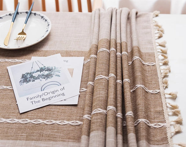 Farmhouse Cotton and Linen Tablecloths, Rectangular Tablecloth for Oval Table, Kitchen Rectangular Table Covers, Modern Table Cloths for Dining Room-Grace Painting Crafts