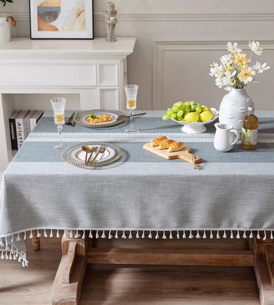 Country Farmhouse Tablecloth, Large Rectangular Tablecloth for Oval Table, Rustic Table Covers for Kitchen, Cotton and Linen Tablecloth for Dining Room Table-Grace Painting Crafts