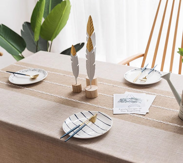 Rectangular Tablecloth for Oval Table, Kitchen Rectangular Table Covers, Modern Table Cloths for Dining Room, Farmhouse Cotton and Linen Tablecloths-Grace Painting Crafts