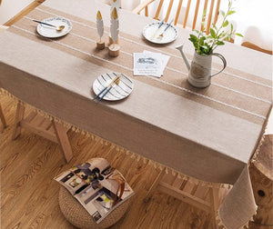 Rectangular Tablecloth for Oval Table, Kitchen Rectangular Table Covers, Modern Table Cloths for Dining Room, Farmhouse Cotton and Linen Tablecloths-Grace Painting Crafts