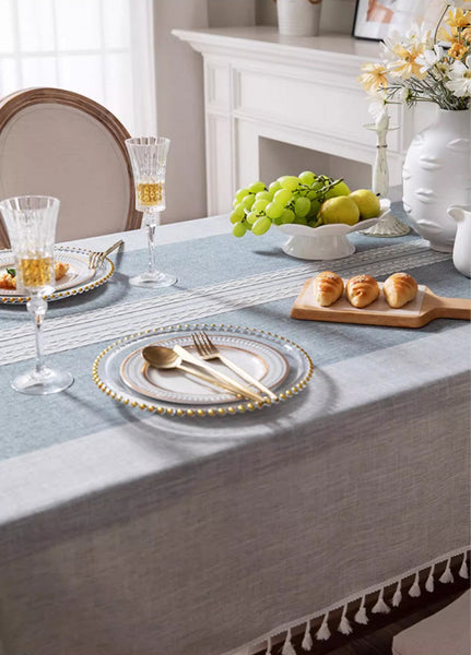 Country Farmhouse Tablecloth, Large Rectangular Tablecloth for Oval Table, Rustic Table Covers for Kitchen, Cotton and Linen Tablecloth for Dining Room Table-Grace Painting Crafts